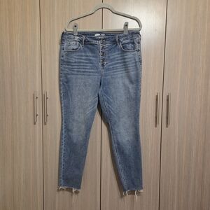 Old Navy Jeans With Raw Ankle Hem & Button Fly